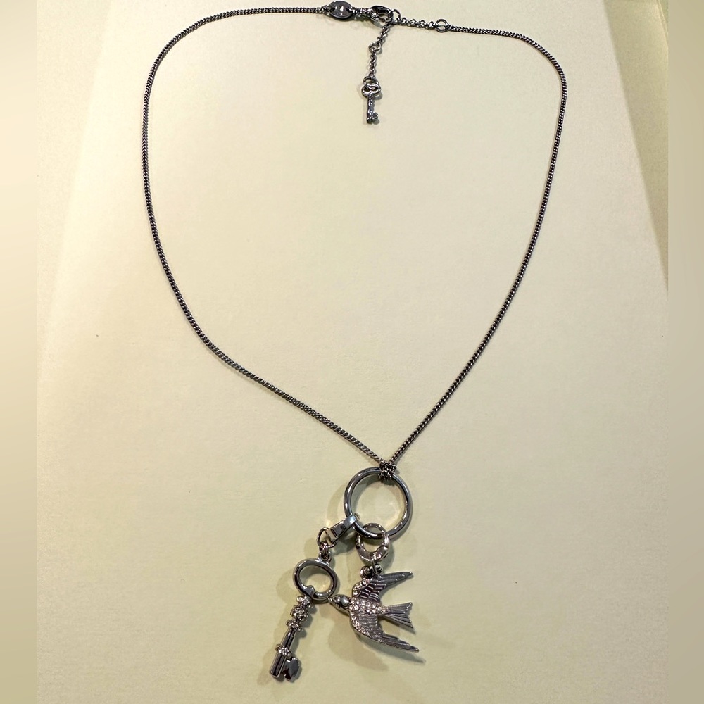 Fossil Necklace Bird and Key